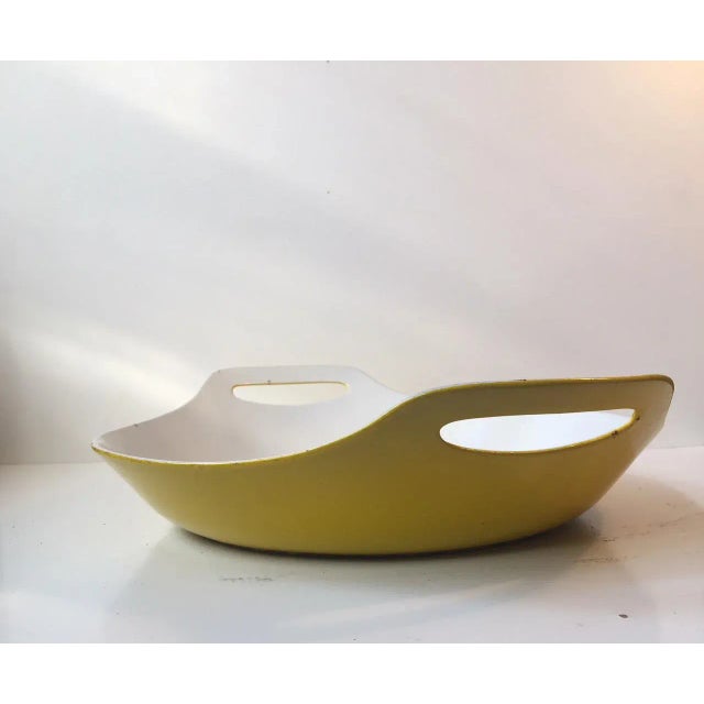 Mid-Century Modern Vintage Danish Cast Iron Enamel Bowl by Michael Lax for Copco, 1960s For Sale - Image 3 of 7