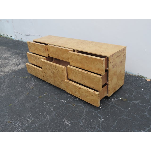 Brown Mid Century Modern Hollywood Regency Burlwood Dresser 6383 For Sale - Image 8 of 18