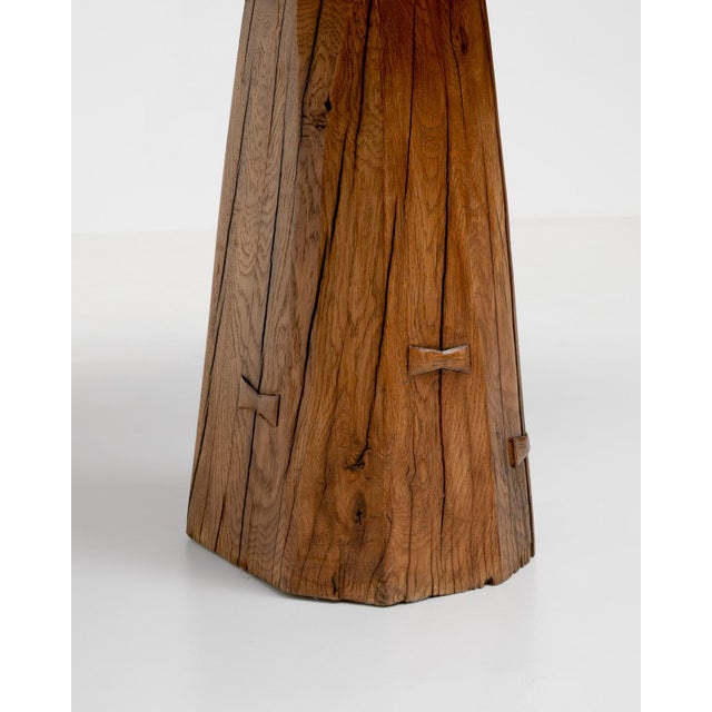 Brown Sculptural Oak Desk, 1970s For Sale - Image 8 of 12