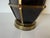 Vintage Hollywood Regency Brass & Black Leather Geometric Table Lamp For Sale - Image 9 of 13