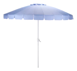 Panza 9 Ft Crank Umbrella, Baby Blue/White Pole