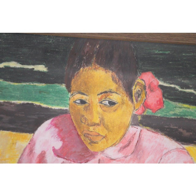 Tahitian Women on the Beach, Art Print, 1980s, Framed For Sale - Image 9 of 12
