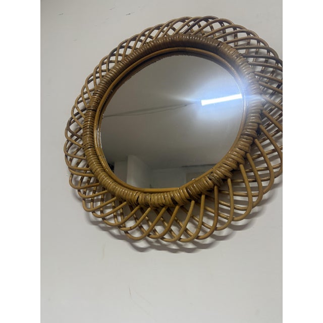 Vintage Wicker Mirror, 1960 For Sale - Image 6 of 14