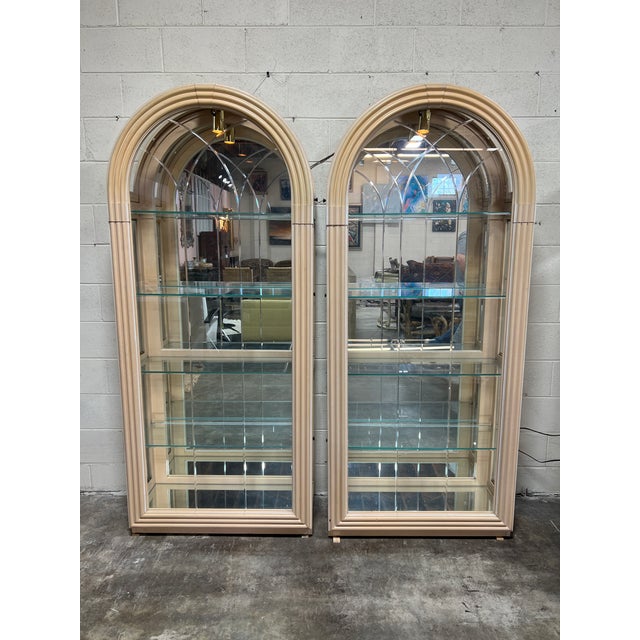 Pulaski Furniture Arched Curio China a Pair Chairish