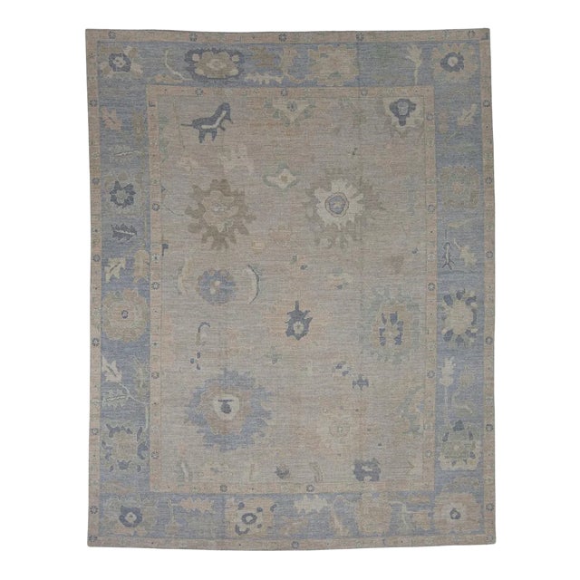 Turkish Oushak Rug 12' x 15'3" For Sale