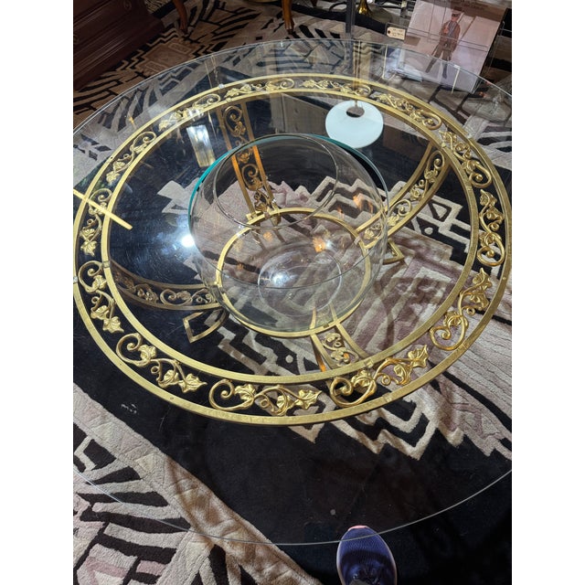 Metal Vintage Hollywood Regency Glass Terrarium Coffee Table For Sale - Image 7 of 8