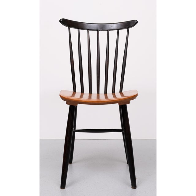 Mid-Century Modern Spindle Back Dining Chairs from Maison Regain, Holland, 1960s, Set of 4 For Sale - Image 3 of 13