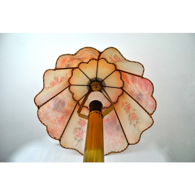 Vintage Art Deco Floral Table Lamp For Sale - Image 6 of 14