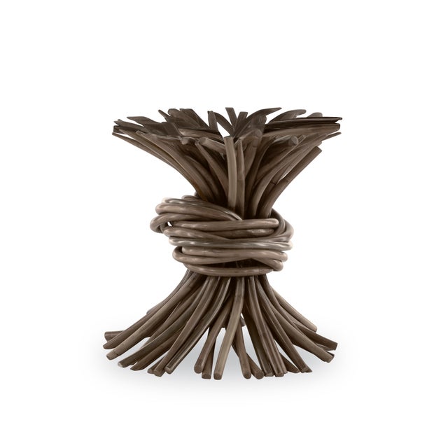 Contemporary Century Furniture Knot End Table, Grey For Sale - Image 3 of 3