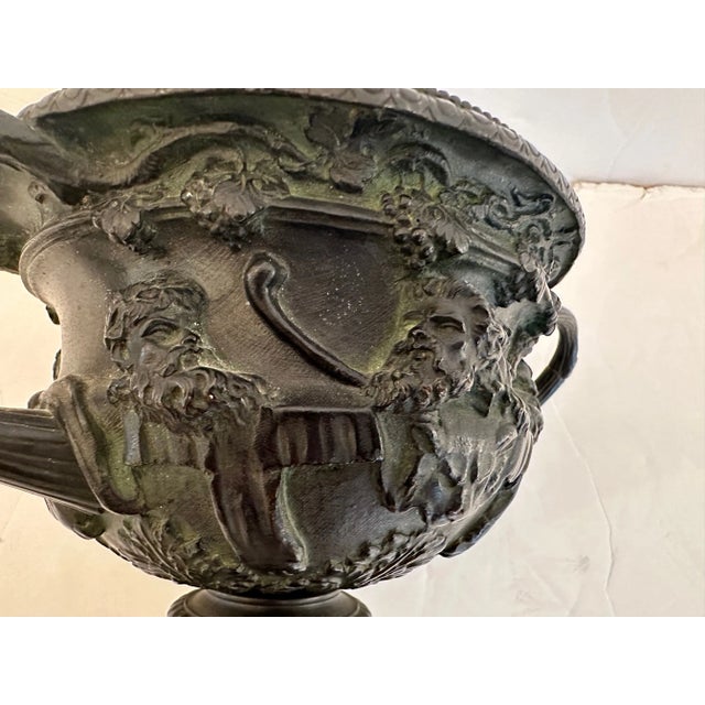 Grand Tour Italian Neoclassical Patinated Bronze Urn Warwick Vase For Sale In Philadelphia - Image 6 of 7