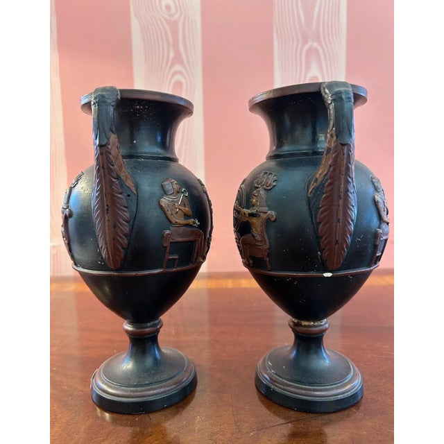 Ceramic 19th Century Egyptomania Urns by Wilhelm Schill For Sale - Image 7 of 9