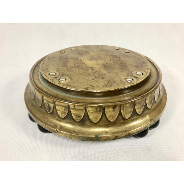 Wood Art Nouveau Brass Floor Plant Stand, 1910s For Sale - Image 7 of 12