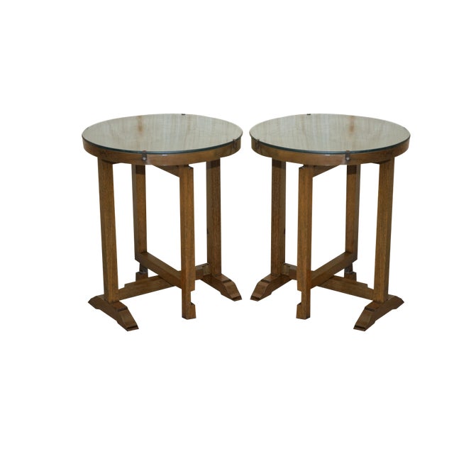 Chinese Export Chinoiserie Side Tables, 1940, Set of 2 For Sale