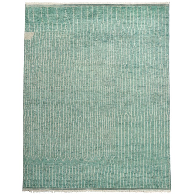 Large Teal Green Moroccan Rug - 09'04 X 11'07 For Sale - Image 9 of 9
