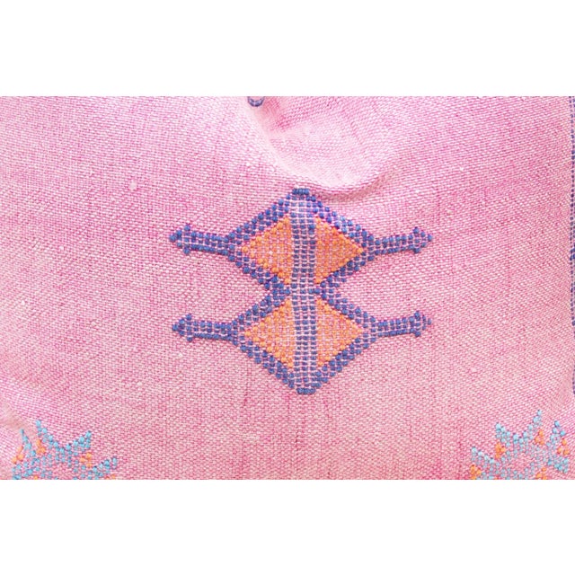 Textile Thulian Moroccan Silk Rug Pillow For Sale - Image 7 of 9