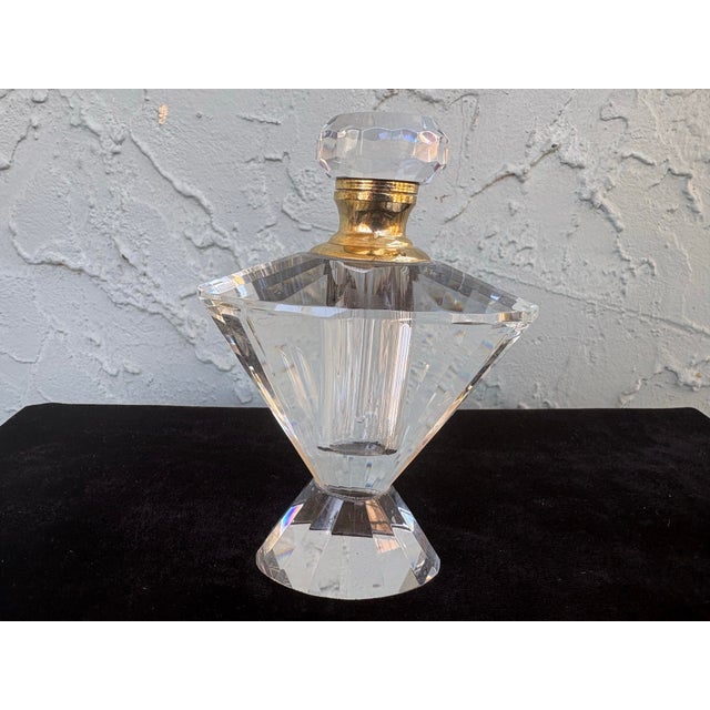 Transparent Vintage Lead Crystal Perfume Bottles – Faceted Glam Décor, Set of 2 For Sale - Image 8 of 12