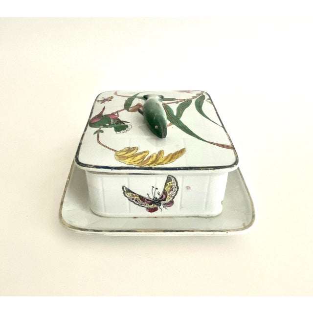 Early 20th Century Antique French Sardine Box Hand-Painted Porcelain For Sale - Image 5 of 9