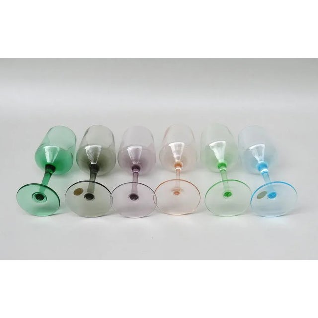Aqua Colorful Liqueur Glasses, Set of 6 For Sale - Image 8 of 18