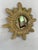 Vintage 16" Gilded Sunburst Wall Mirror With Light Cream Wash For Sale - Image 10 of 15
