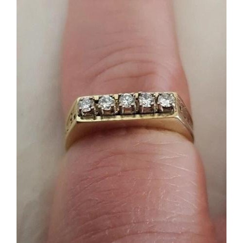 Vintage 14ct Yellow Gold Brilliant-Cut Diamond Dress Ring, 1970s For Sale - Image 16 of 17