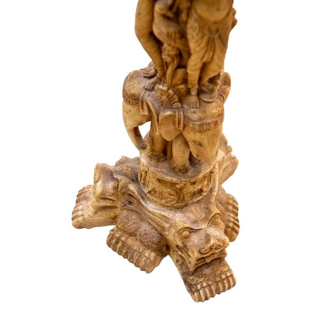 Vintage Asian Dragon Opium Bone Resin Pedestal Stand Table from the 1960s For Sale - Image 4 of 4