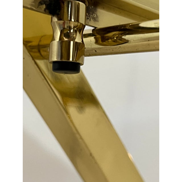 Vintage Collapsible Brass Campaign Table With Removable Handled Tray a Pair For Sale - Image 10 of 12