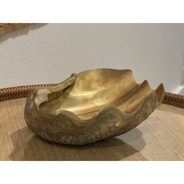 Vintage Palm Beach Style Solid Brass Clam Shell Catchall Bowl For Sale - Image 18 of 18