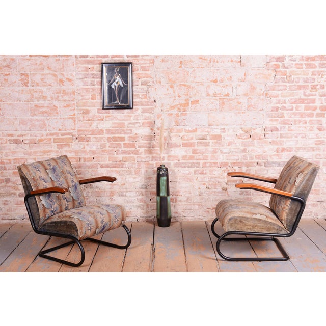 Bauhaus Armchairs in Beech and Steel, Czech, 1930s, Set of 2 For Sale - Image 11 of 13
