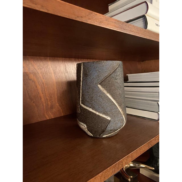 Brown Glazed Stoneware Vase from Zaalberg Holland, 1950s For Sale - Image 8 of 14