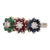 0.89ctw Diamond Emerald Ruby Sapphire Flowers Ring 14k Yellow Gold Size 6.25 For Sale
