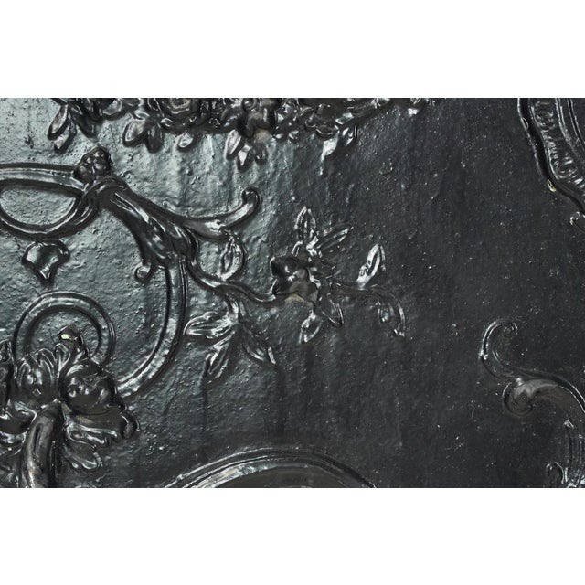 French the Plaza Hotel Cast Iron Fireback Set For Sale - Image 10 of 16