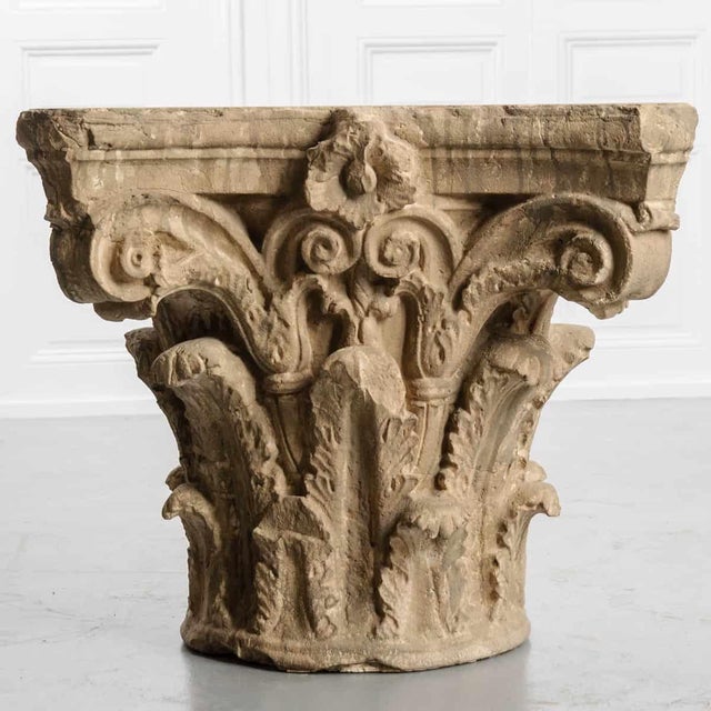 19th Century French Antique Corinthian Column Table Base For Sale - Image 5 of 9