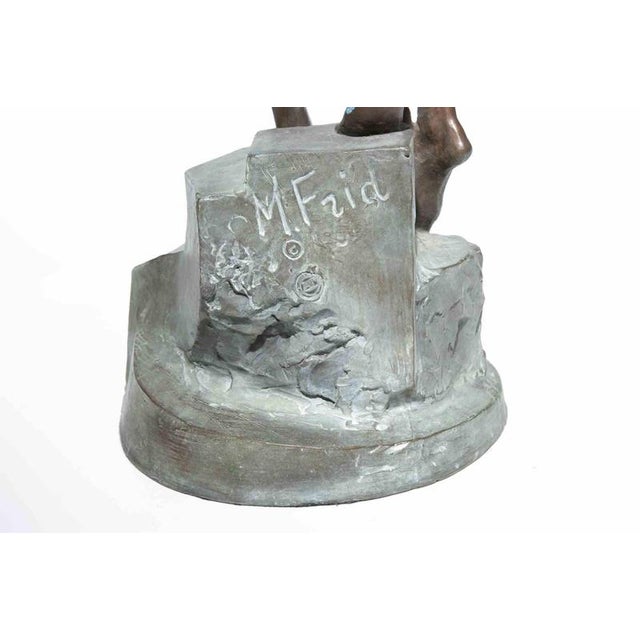 Beige Misha Frid, Violin Player and His Muse Sculpture, 1990s, Bronze For Sale - Image 8 of 9