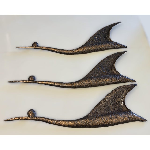 Brutalist Copper Bird Wall Sculptures from Hans Arnold, Germany, 1970s, Set of 3 For Sale - Image 4 of 8