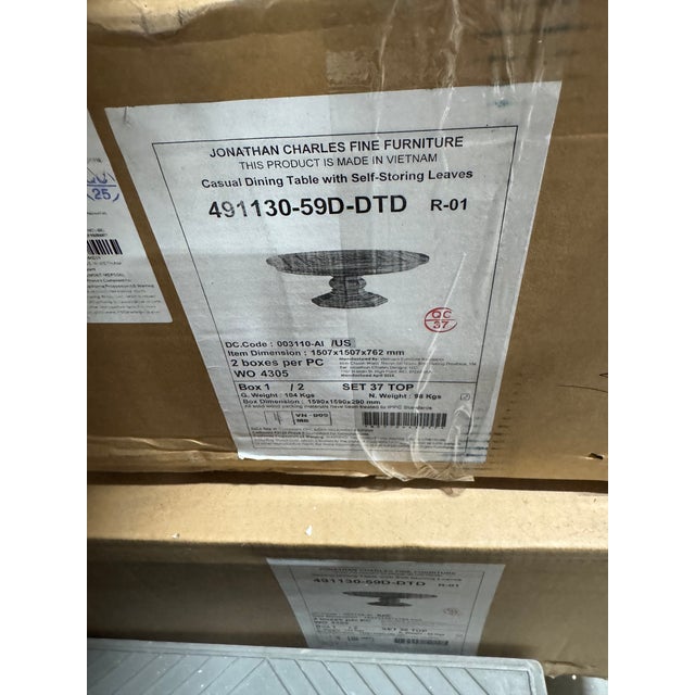 Round Expanding Dining Table With Self-Storing Leaves. Round Pedestal Jupe Dining Table or Kitchen Table. For Sale - Image 13 of 13