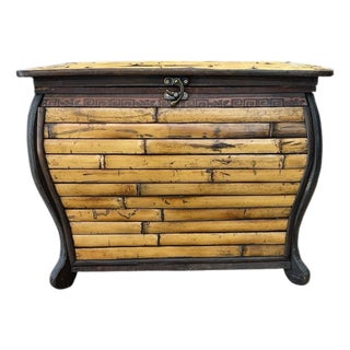 Vintage Bamboo Box Library Side Table For Sale