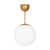 Scandinavian Modern Brass & Opal Glass Glob Ceiling Lamp, Sweden For Sale - Image 4 of 7