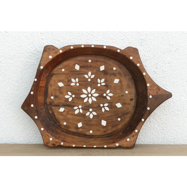 Large Vintage Floral Motif Painted Bowl For Sale In Los Angeles - Image 6 of 7