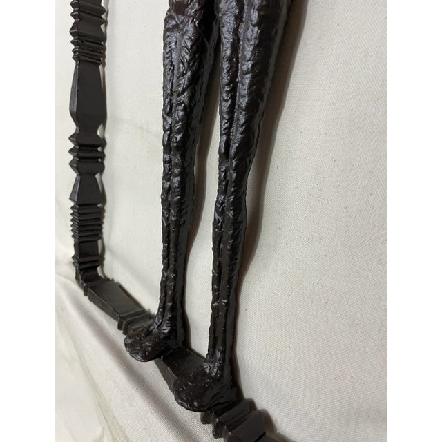 2000s Triptych Iron Wall Sculptures, After Alberto Giacometti - Set of 3 For Sale - Image 9 of 11