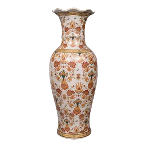1940s Tall Vintage Art Deco Japanese Ceramic Decorative Stem Vase