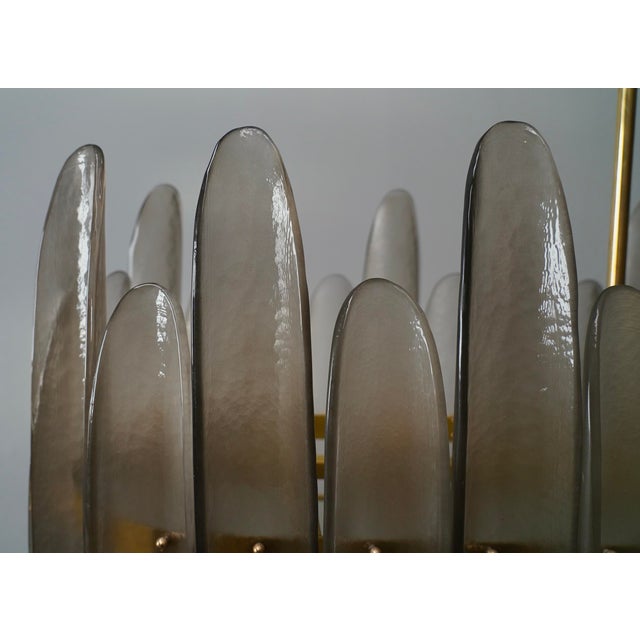 2000 - 2009 Mid-Century Murano Smoky Art Glass Rectangular Chandelier, 2000s For Sale - Image 5 of 11