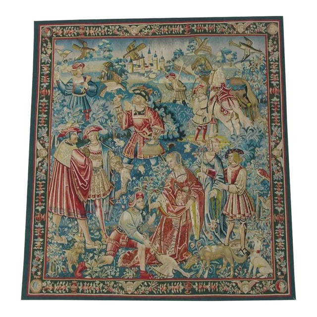 Vintage Tapestry Depicting Royal Figures For Sale