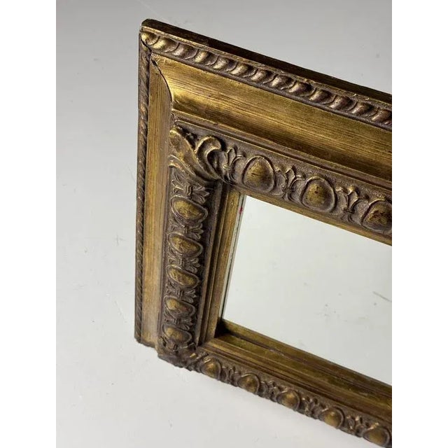 Vintage Gold-Colored Square Mirror For Sale - Image 10 of 16