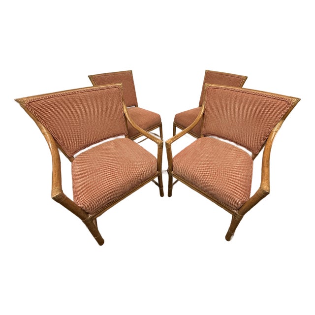 Orlando Diaz-Azcuy for McGuire Furniture Prescott Dining Chairs, Set of Four For Sale