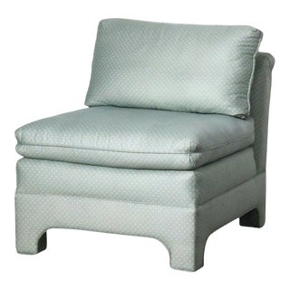 1960's Billy Baldwin Style Blue Slipper Lounge Chair For Sale