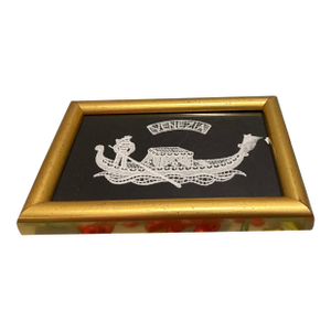 Venezia Miniature Lace Art in Gilded Frame