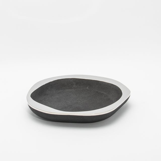 2020s Bowl in Black Shagreen With Stainless Steel Details R&y Augousti For Sale - Image 5 of 9