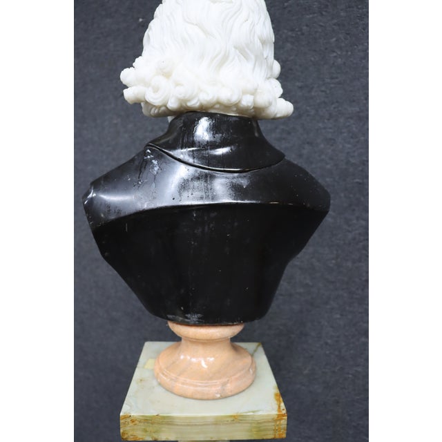 Wolfgang Mozart Tricolor Marble Bust For Sale - Image 11 of 16