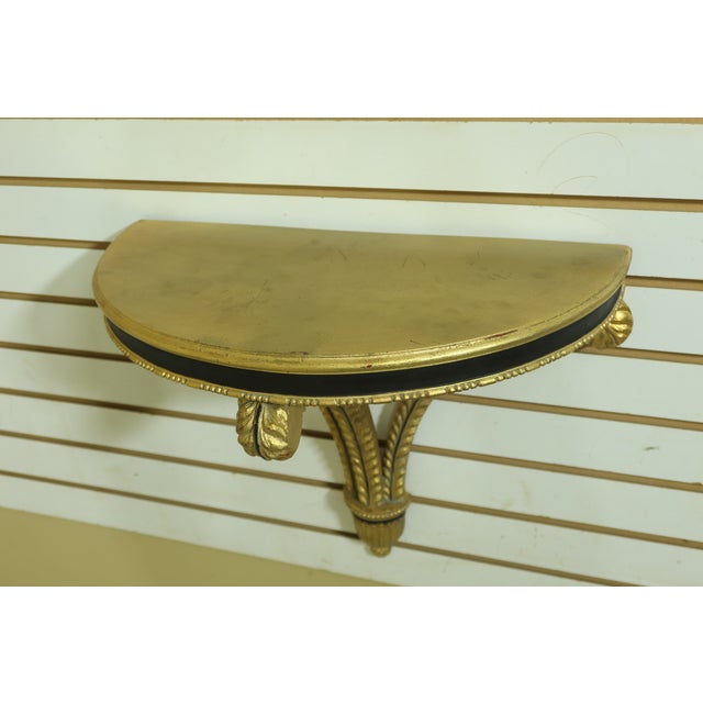 1990s 1990s Regency Style Black & Gold Gilt Wall Shelf For Sale - Image 5 of 6
