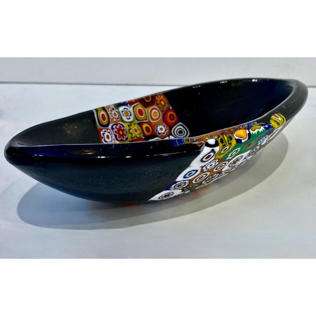 2010s Modern Italian Black White Red Blue Green Murano Art Glass Mosaic Catch-All/Bowl For Sale - Image 5 of 10